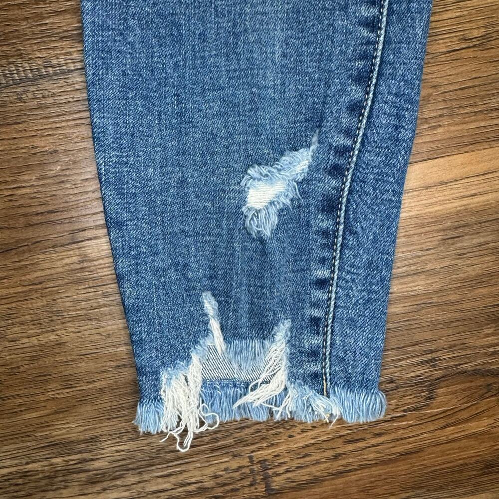 Cello Jeans High Rise ankle Skinny Medium Wash Size 3 distressed Raw Hem STRETCH - Picture 5 of 14